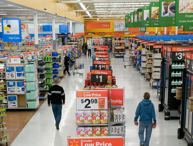 Walmart's 'Action Alley' Display Signs Feature Value and Convenience on Popular Shopping Items